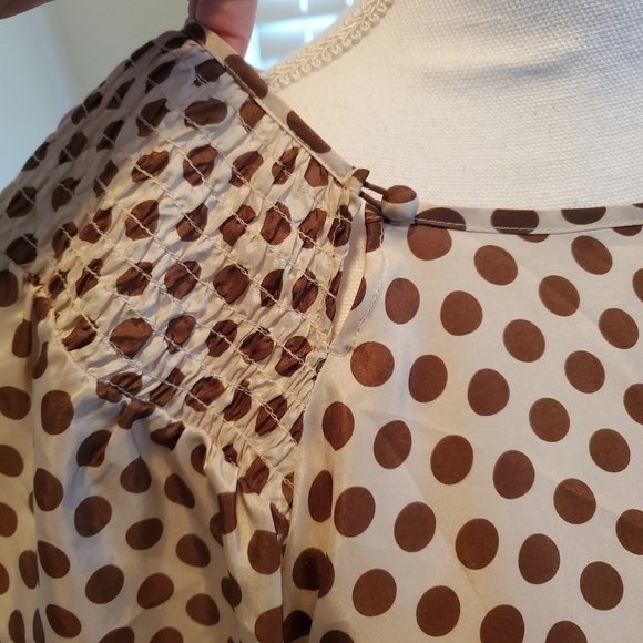 BCBGMAXAZRIA Shift Dress Small 100% Silk Polka dot Long sleeve Lightweight - Picture 6 of 11